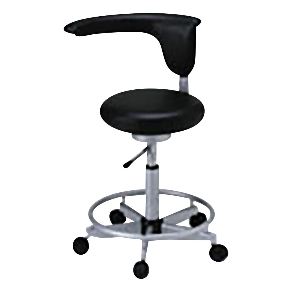 アズワン ワーキングチェアー ブラック CM117-IBK 1脚(ご注文単位1脚)【直送品】