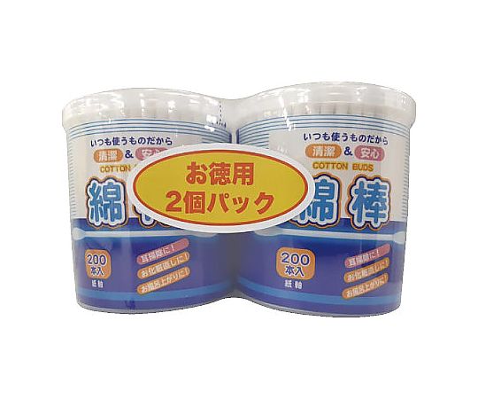 COCORO 紙軸白綿棒 200PX2コパック 1セット(200本×2個入) 4562272140144 1セット(ご注文単位1セット)【直送品】