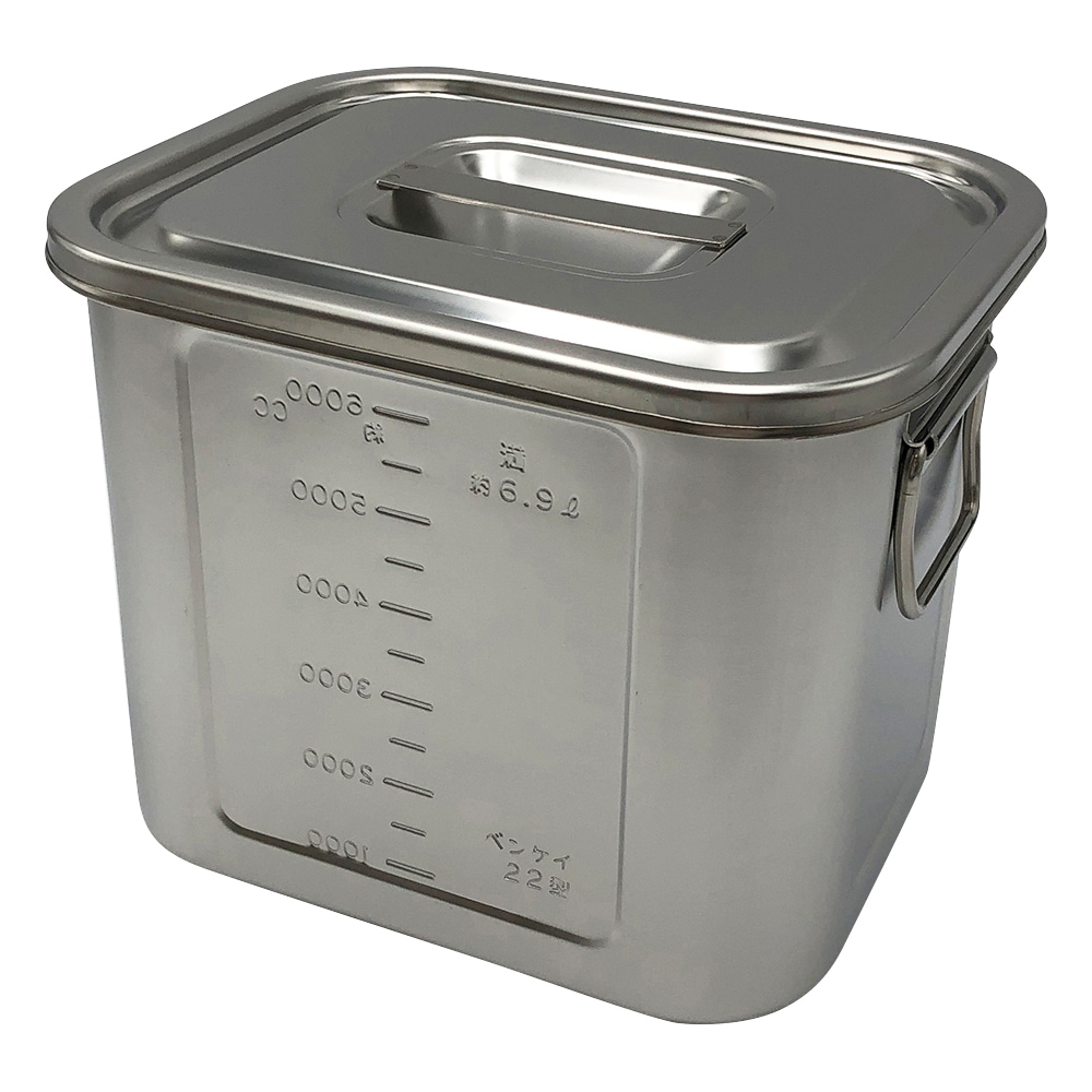 本間冬治工業 角型目盛付ポット (取手付き) 6.9L 22 1個(ご注文単位1個)【直送品】