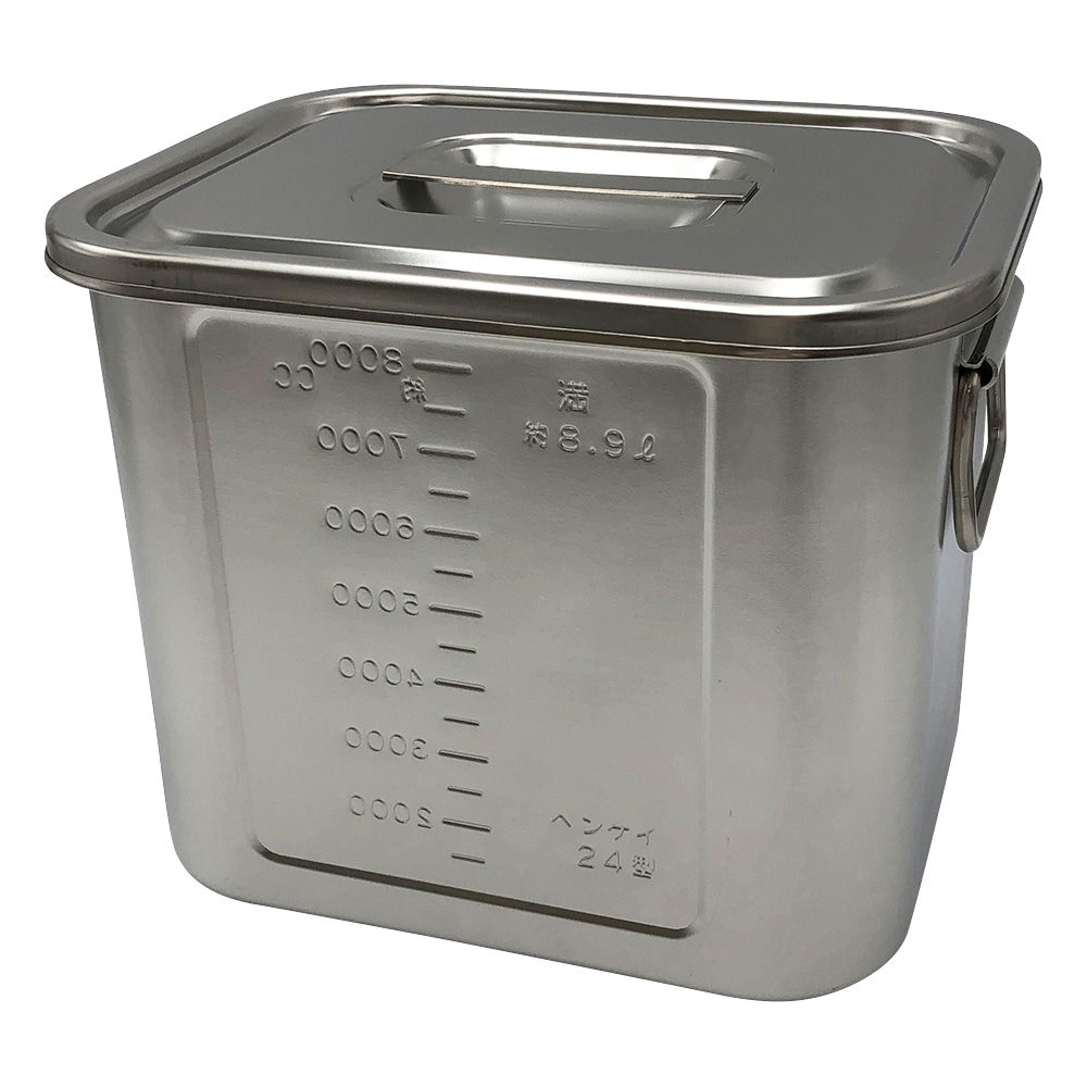 本間冬治工業 角型目盛付ポット (取手付き) 8.9L 24 1個(ご注文単位1個)【直送品】