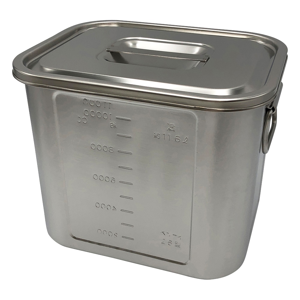 本間冬治工業 角型目盛付ポット (取手付き) 11.6L 26 1個(ご注文単位1個)【直送品】