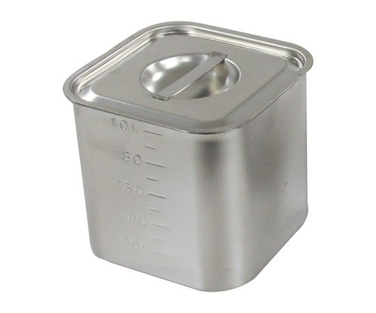 スギコ産業 18-8 目盛付深型角キッチンポット(フタ付) 1.2L SH-4210D 1個(ご注文単位1個)【直送品】