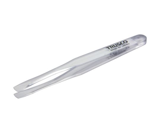 トラスコ中山 透明プラスチック製ピンセット 120mm 先丸平型 TPP-234-TM 1本(ご注文単位1本)【直送品】