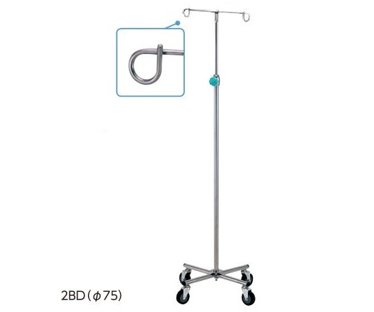 ナビス(アズワン) イルリガードル台(ダンパー付き) 4本脚・2本架 2BD(φ75) 1台(ご注文単位1台)【直送品】