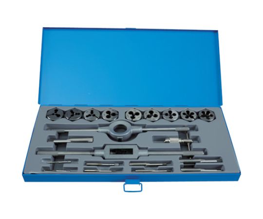 トラスコ中山 メートルネジ用ハンドタップ、ダイスセット(並目)M3-M16 1セット(21個入) THTD-CSET 1セット(ご注文単位1セット)【直送品】