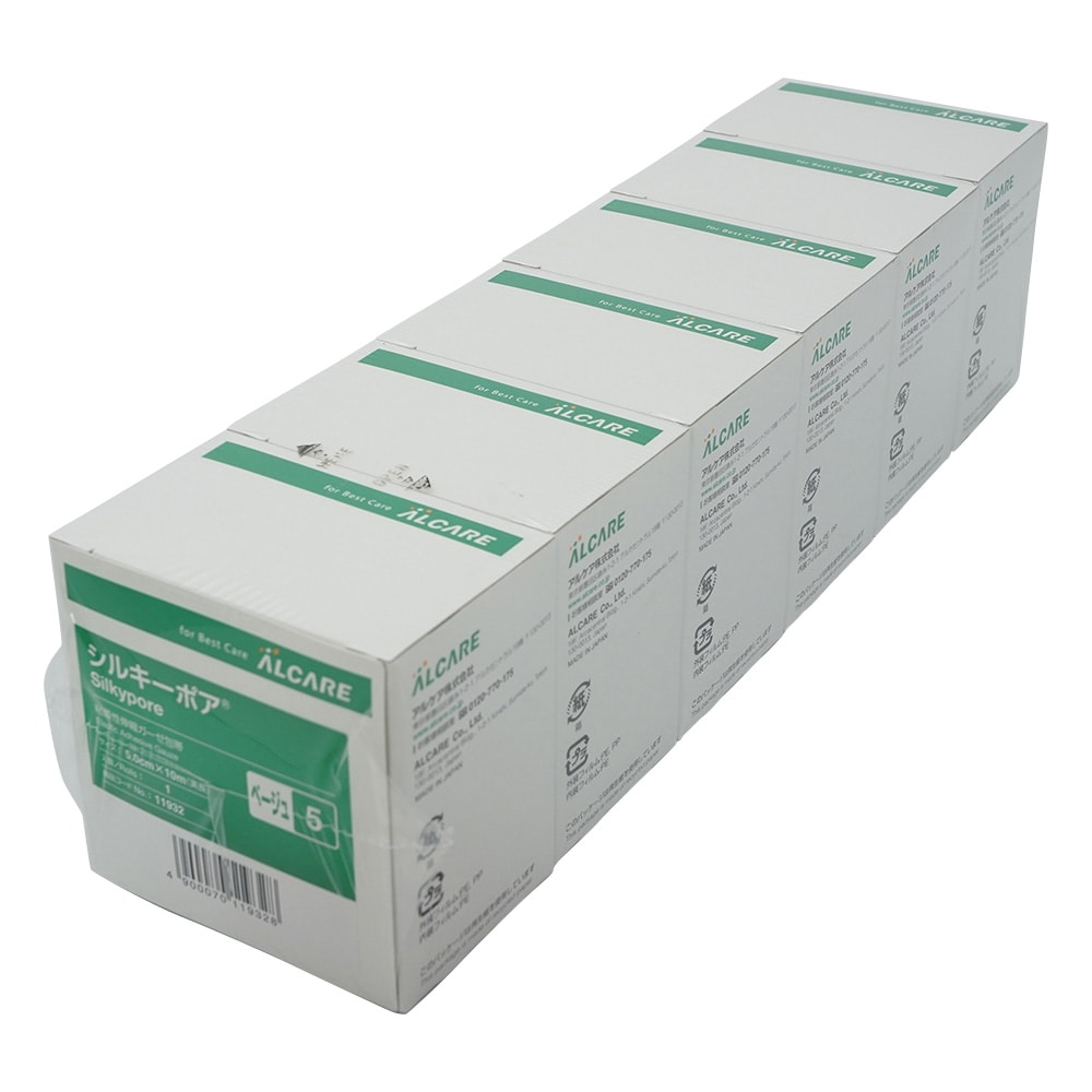 アルケア シルキーポアR ベージュ 5号 5.0cm×10m 1箱(6巻入) 11932 1箱(ご注文単位1箱)【直送品】