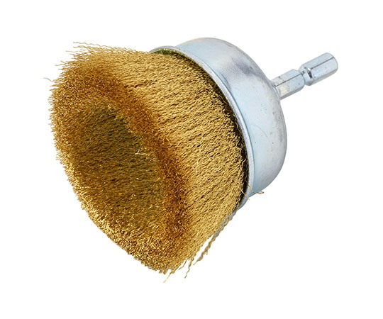 ARC(アークランドサカモト) 六角軸付カップブラシ 真鍮 65mm RC-5 1本(ご注文単位1本)【直送品】