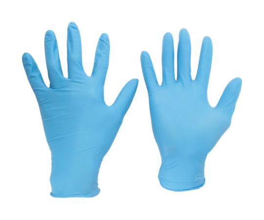 ミドリ安全 ニトリル使い捨て手袋 ベルテ750K ブルー 粉なし 100枚入 L