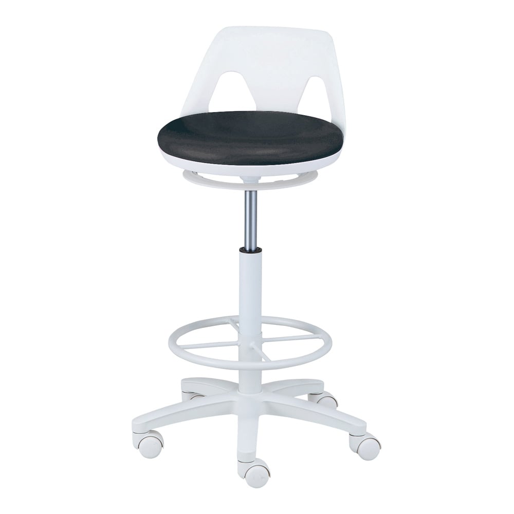 アズワン ハイタイプチェア ワイドタイプ (抗菌・防汚) 足掛けリング有りSI-BKR-W 1個 (ご注文単位1個) 【直送品】