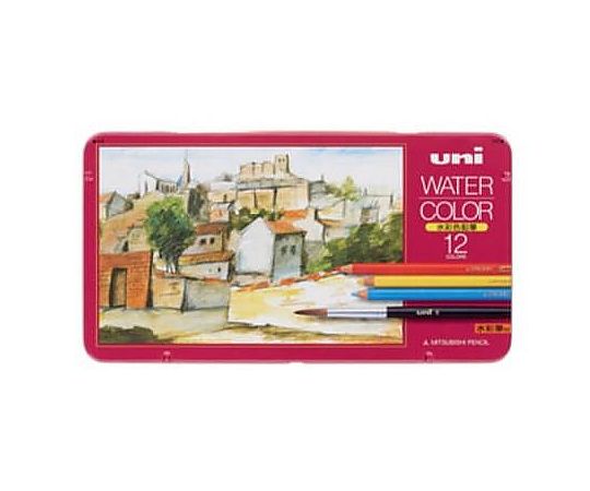 アズワン 12色 水彩色鉛筆セット EA765MD-101 1組(ご注文単位1組)【直送品】