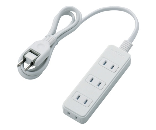 エレコム 電源タップ(雷ガード・ほこりシャッター) T-KST02-22410WH 1個(ご注文単位1個)【直送品】