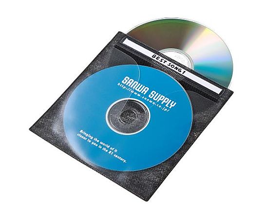 アズワン CD/DVD用 不織布ケース(200枚収納/黒) EA762EE-104 1袋(ご注文単位1袋)【直送品】