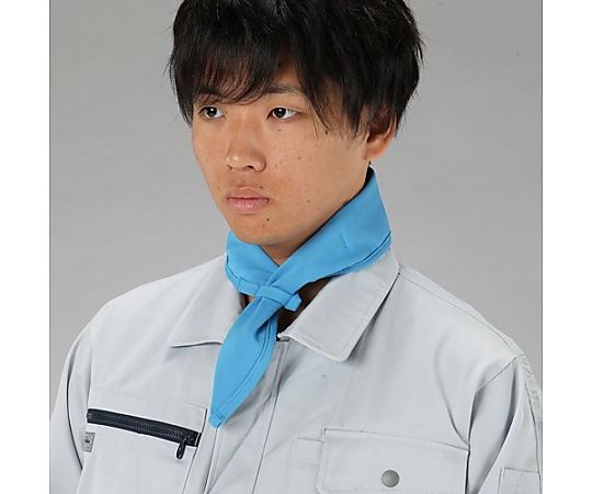 エスコ クールネックバンド(ブルー) EA915EM-16 1枚(ご注文単位1枚)【直送品】