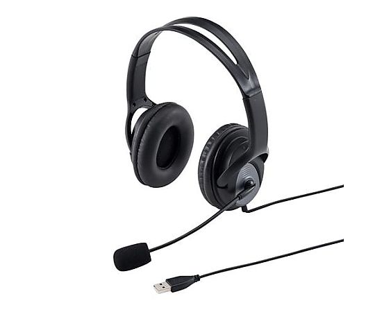 サンワサプライ 2.1m USBヘッドセット(大型ソフトイヤーパッド) EA763BC-47 1個(ご注文単位1個)【直送品】