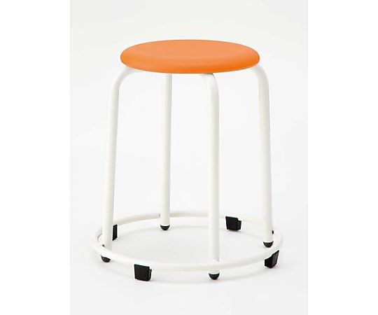 エスコ φ300x460mm 丸スツール(リング付/オレンジ) EA956XN-25 1個(ご注文単位1個)【直送品】