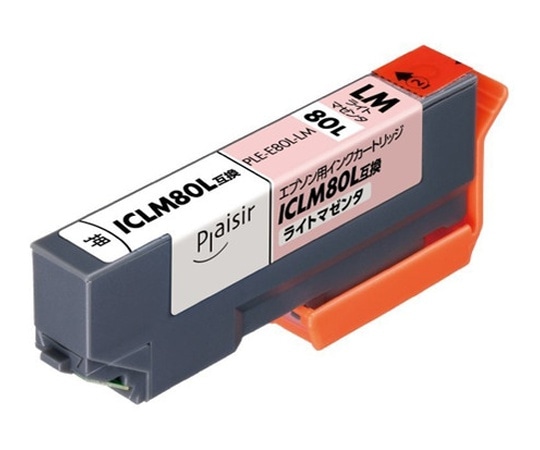 プレジール 互換インクカートリッジ EPSON用 ICLM80L対応 ライトマゼンタ PLE-E80L-LM 1個(ご注文単位1個)【直送品】