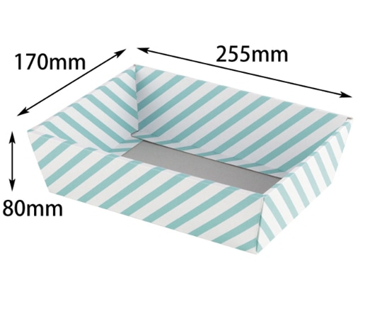 ヤマニパッケージ 贈答箱 ギフトトレー Yストライプ L ミントブルー 100枚 EE-417 1ケース(ご注文単位1ケース)【直送品】
