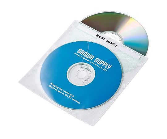 アズワン CD/DVD用 不織布ケース(100枚収納/白) EA762EE-103 1袋(ご注文単位1袋)【直送品】
