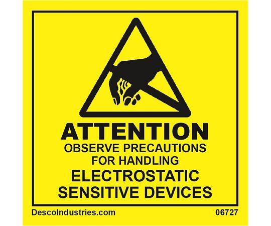 DESCO ラベル 「ATTENTION」 MIL 129N 500枚 06727 1巻 (ご注文単位1巻)【直送品】