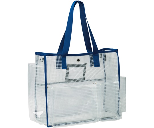 テラモト BMトートバックS 透明タイプ ブルー DS-233-205-3 1個(ご注文単位1個)【直送品】