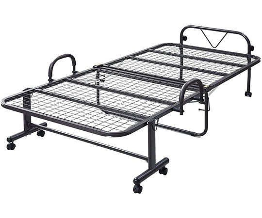 山善（YAMAZEN） 折りたたみベッド ハイタイプ シングル ダークブラウン HM-1S（DBR） 1台（ご注文単位1台）【直送品】