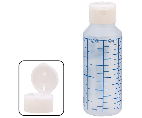 金鵄製作所 NK投薬瓶 100mL 青色目盛 ワンタッチキャップ(ホワイト:白) 1箱(200本入) B31A0-000WH 1箱(ご注文単位1箱)【直送品】