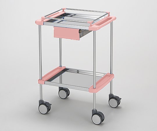 日進医療器 回診車（ナーシングカート） 引出し付き 2段ピンク 640×450×909mm TY415-2HPK 1台（ご注文単位1台）【直送品】