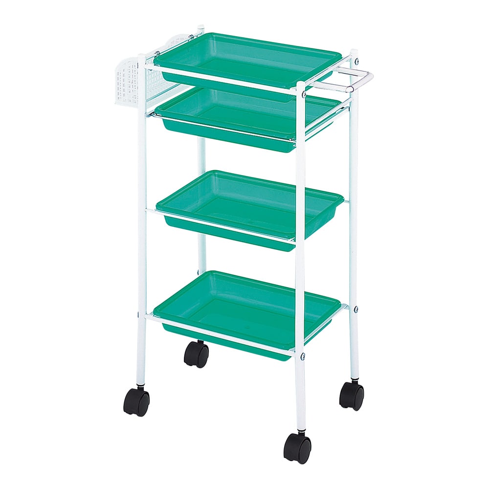 西村製作所 トレーワゴン（C-305） 510×280×835mm クリアグリーン  1台（ご注文単位1台）【直送品】