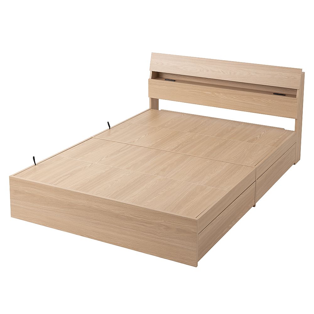 アズワン 収納ベッド ダブル ナチュラル STBS-D 1台（ご注文単位1台）【直送品】