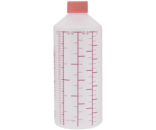 金鵄製作所 K投薬瓶 400mL ノーマルキャップ(ピンク) 赤色目盛 50本入 20250-039 1箱(ご注文単位1箱)【直送品】