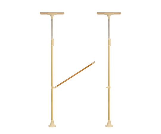 DIPPERホクメイ ベスポジBPZ Tベース ロング H型 木手すり 跳ね上げ1200 セット BPZ-H2200-72 1個（ご注文単位1個）【直送品】