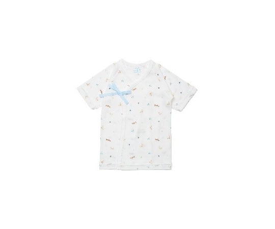 エンゼルプラス プリント短肌着 くま柄 サックス R4125 1枚（ご注文単位1枚）【直送品】