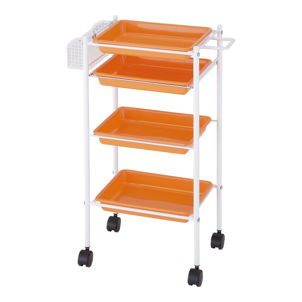 西村製作所 トレーワゴン（C-305） 510×280×835mm オレンジ  1台（ご注文単位1台）【直送品】