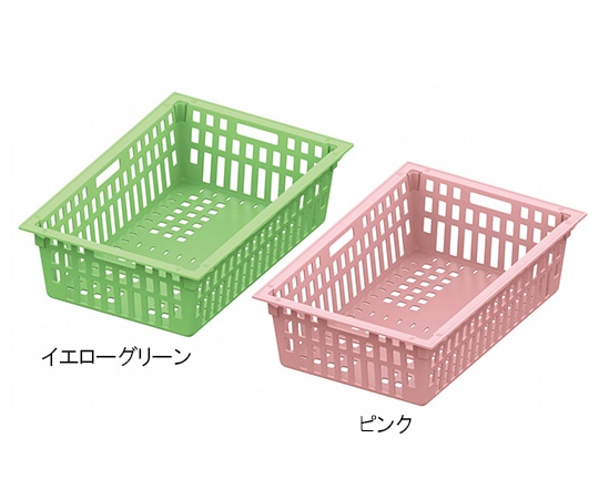 カワジュン KMバスケットコンテナ（64-16）イエローグリーン MCN006YG 1個（ご注文単位1個）【直送品】