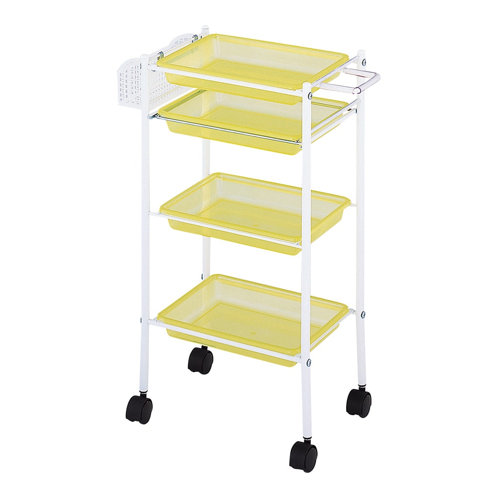 西村製作所 トレーワゴン（C-305） 510×280×835mm クリアイエロー  1台（ご注文単位1台）【直送品】