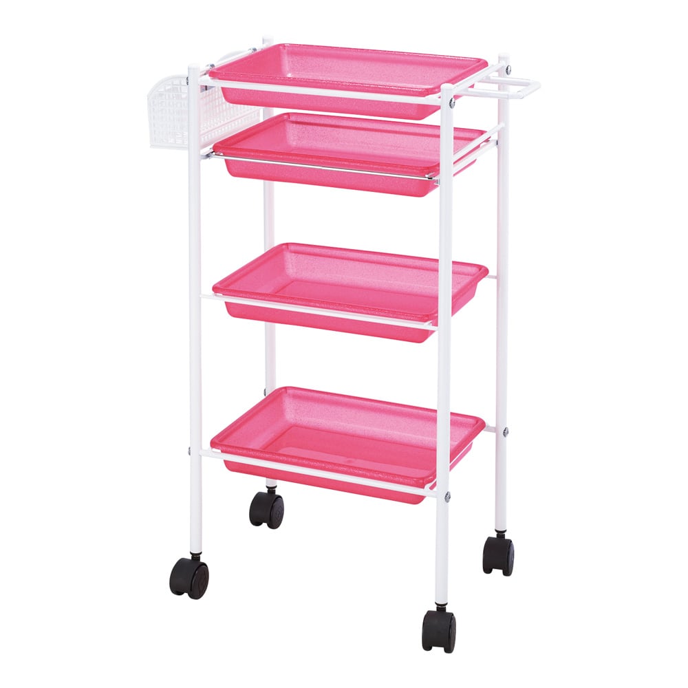 西村製作所 トレーワゴン（C-305） 510×280×835mm キラキラピンク  1台（ご注文単位1台）【直送品】