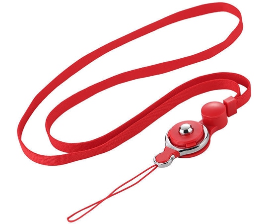 トライメイト ネックストラップ ワンタッチ着脱式 レッド TR-STP005-RD 1個（ご注文単位1個）【直送品】
