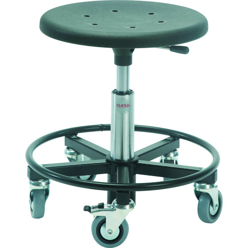 トラスコ中山 Global SIGMA 480RS フットリング付き作業チェア スチール製ベース 座高37~50cm(ご注文単位1脚)【直送品】