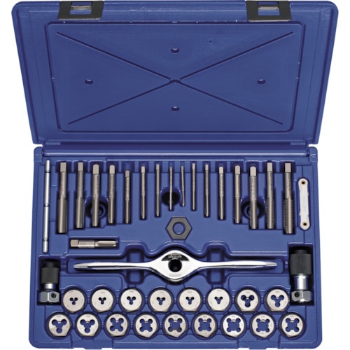 トラスコ中山 IRWIN ねじ山修正工具 PTSタップダイスセット(NC、NF、NPT) 40pcs(ご注文単位1セット)【直送品】