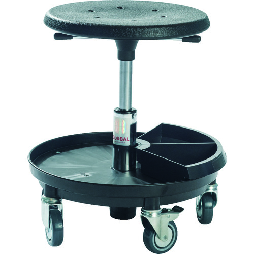 トラスコ中山 Global SIGMA 400P 工具トレー付作業チェア 樹脂製ベース 座高37~50cm(ご注文単位1脚)【直送品】