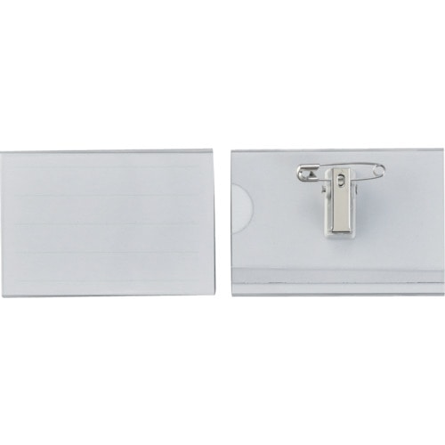 トラスコ中山 緑十字 名刺型名札(ハードケース) NF-25 内寸50×75mm 5個組 両用クリップ付(ご注文単位1組)【直送品】