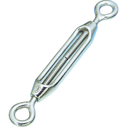 トラスコ中山 水本 ステンレス 枠式ターンバックル(アイ&アイ) 捻子径M4 バレル研磨仕上げ(ご注文単位1個)【直送品】