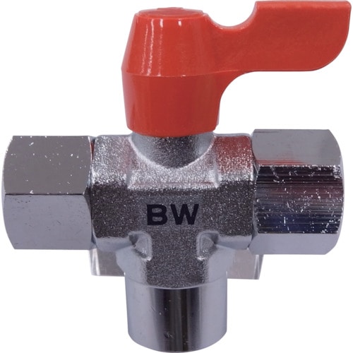 トラスコ中山 ASOH ボールバルブ エースボール 縦型三方弁 両内ねじ型 PT1/4×PT1/4(ご注文単位1個)【直送品】