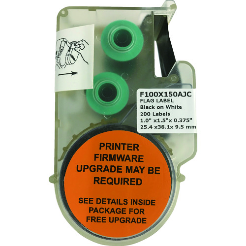 トラスコ中山 パンドウイット 熱転写ハンディプリンタ用旗型ラベル ポリエステル(超粘着性) 白 印字部縦9.5mmx横25.4mm 200枚入り F100X150AJC(ご注文単位1箱)【直送品】