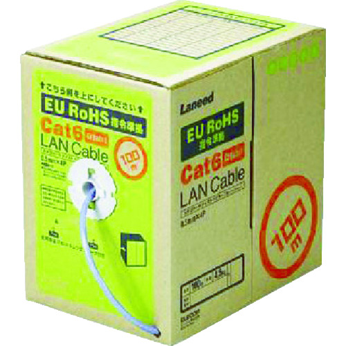 トラスコ中山 エレコム EURoHS指令準拠LANケーブル100mリール巻ブルー(ご注文単位1箱)【直送品】