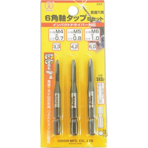 トラスコ中山 大西 6角軸タップセットBセット(ご注文単位1セット)【直送品】