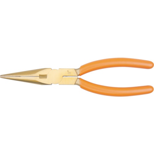 トラスコ中山 バーコ 防爆ノンスパーキングロングノーズプライヤー 鉄線切断1.0mm 全長200mm(ご注文単位1個)【直送品】