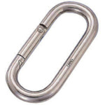 トラスコ中山 水本 ステンレス プチカラビナ(スタンダード型) 線径8mm長さ74mm(ご注文単位1個)【直送品】