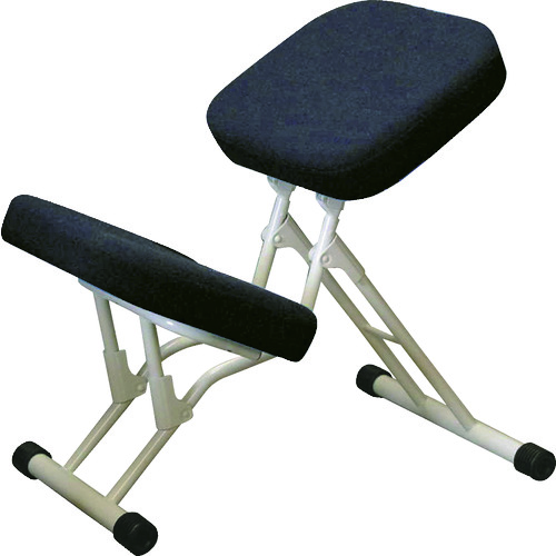 トラスコ中山 セイコー 作業チェア セブンポーズチェア ホワイト/ブラック 440×260~670×450~800mm(ご注文単位1脚)【直送品】