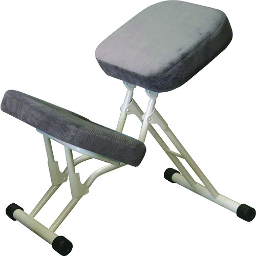 トラスコ中山 セイコー 作業チェア セブンポーズチェア ホワイト/グレー 440×260~670×450~800mm(ご注文単位1脚)【直送品】